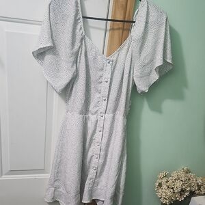 Sienna Sky White Mini Dress with Button Detail